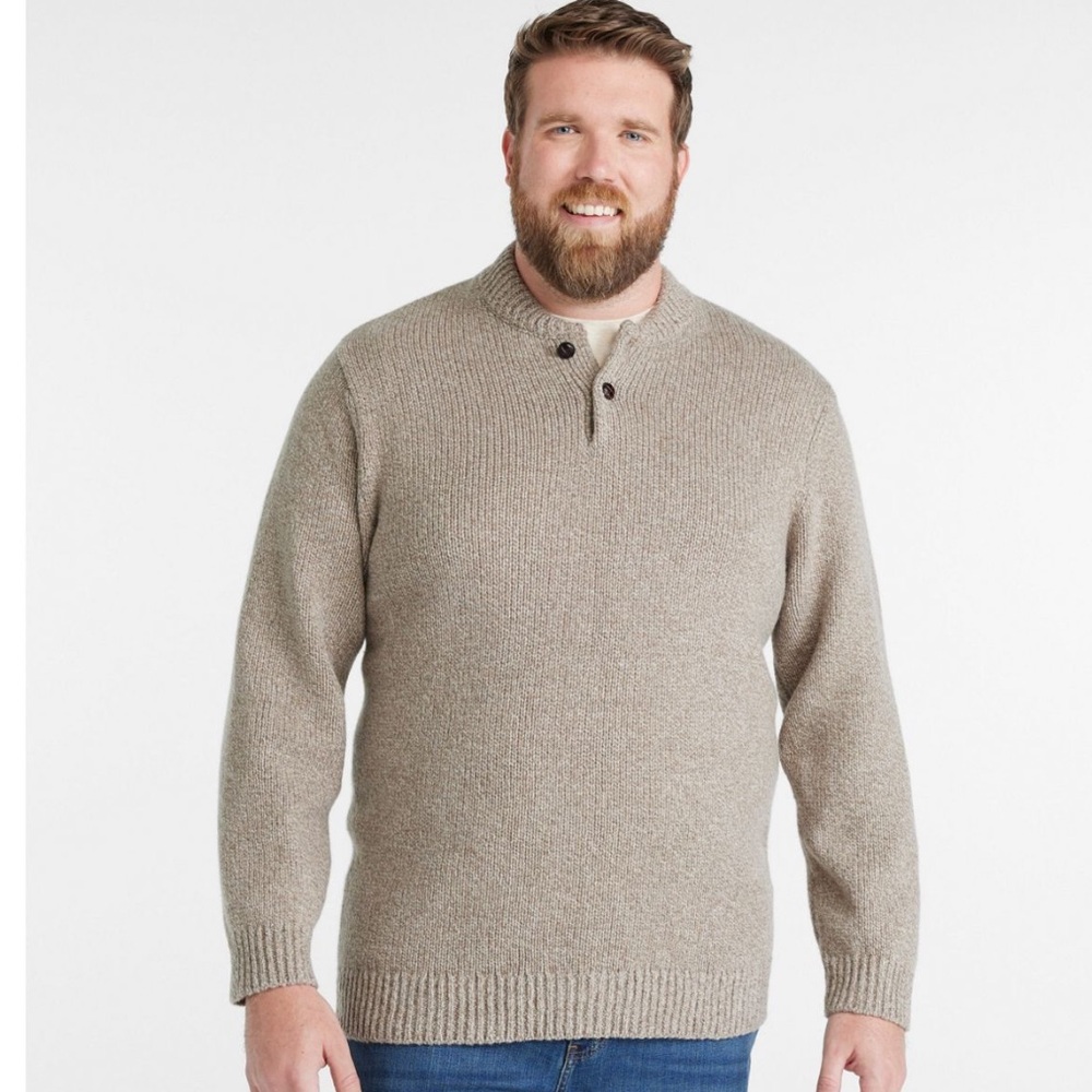 L.L. Bean Classic Henley Ragg Wool Sweater